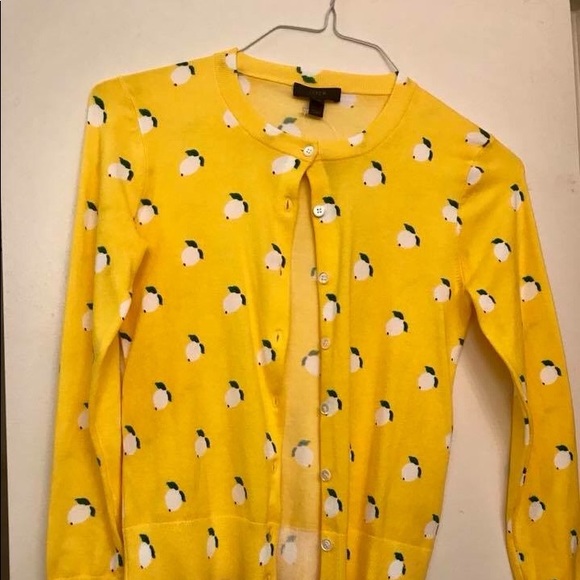 Nwt Xs Jcrew Lemon Print Cardigan 